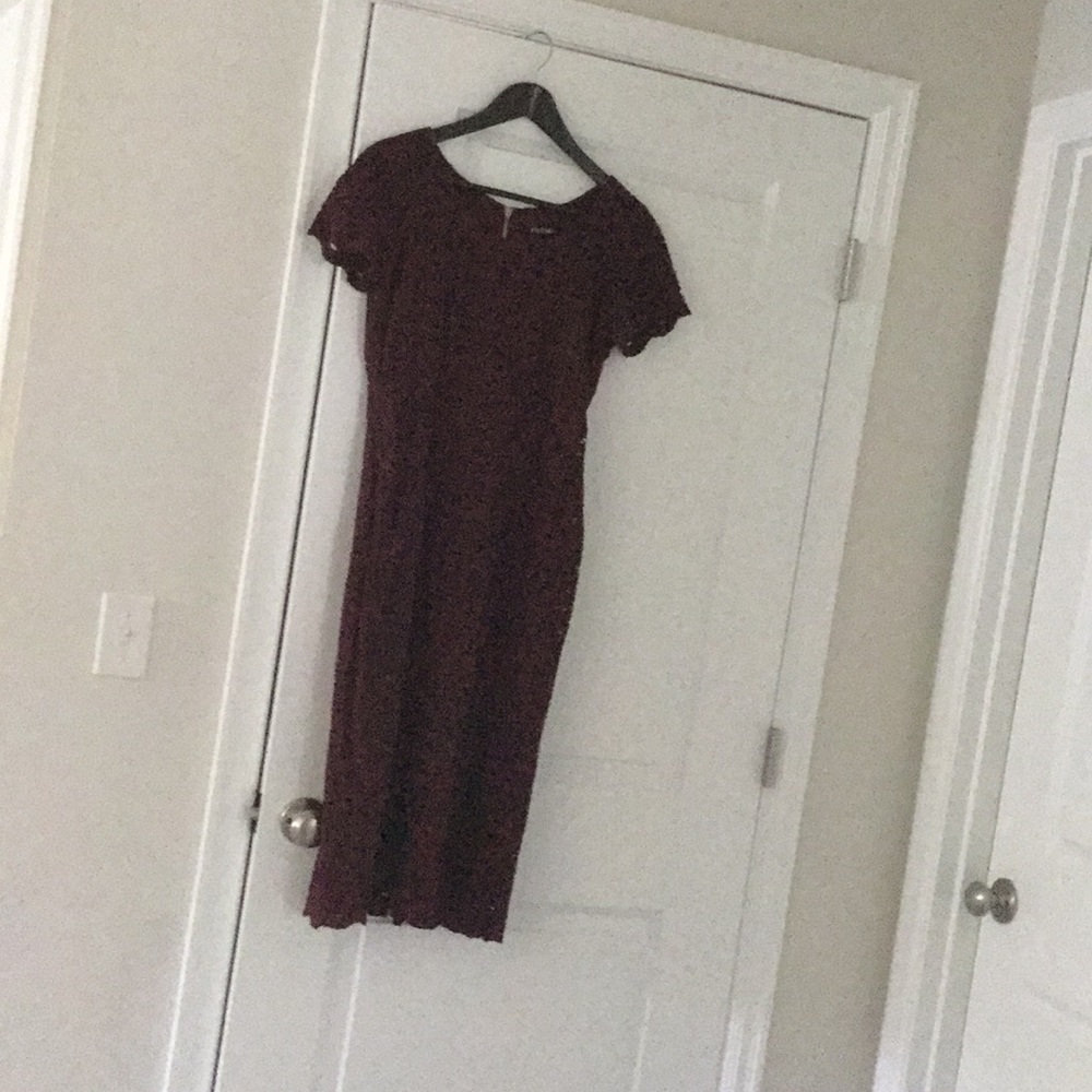 Burgundy crochet dress